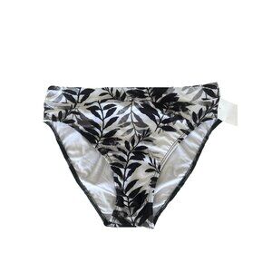 Splendid NWOT S Black & White Leaf Print Hipster Bikini Bottoms